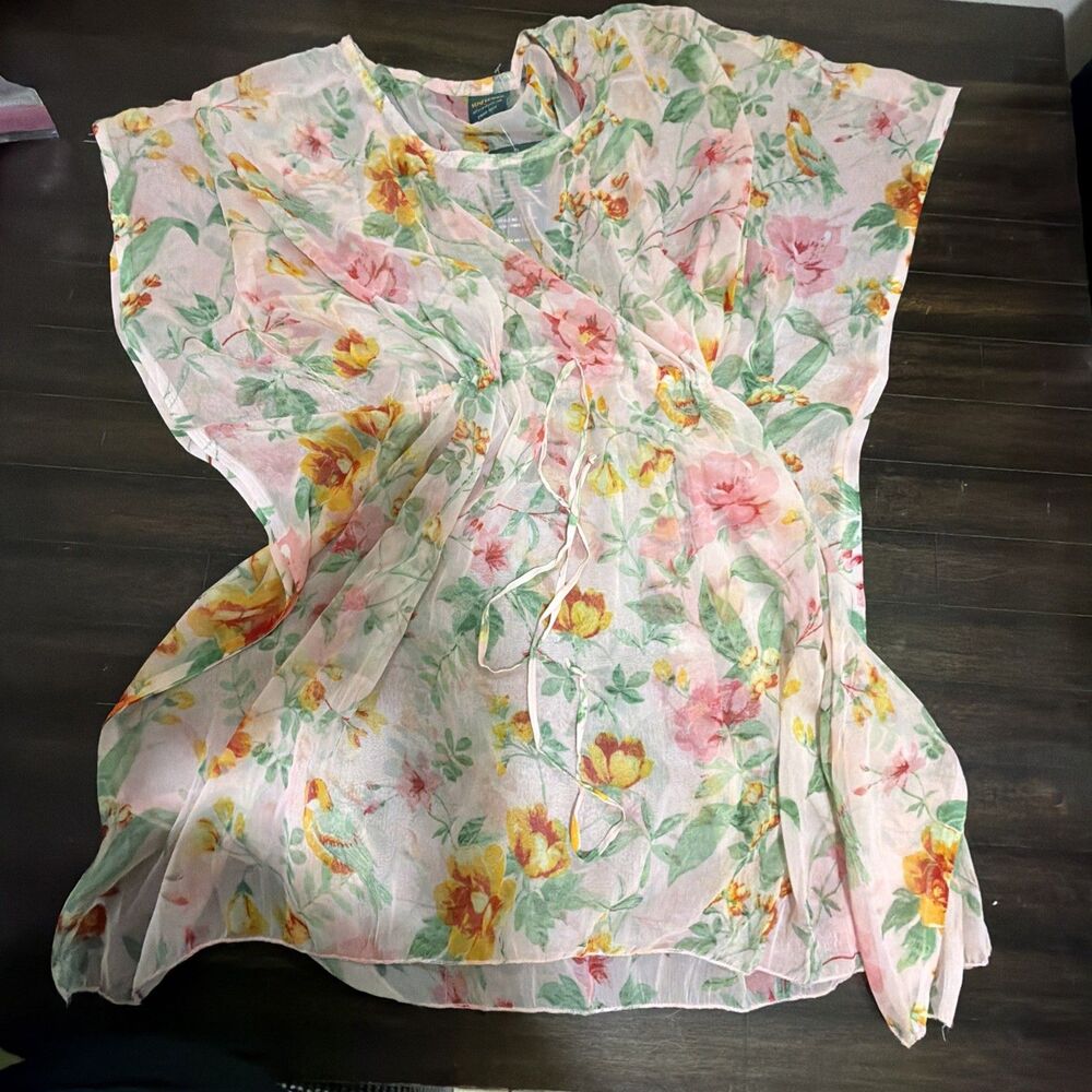 Sunflower Cover Up Women's One Size floral romantic chiffon